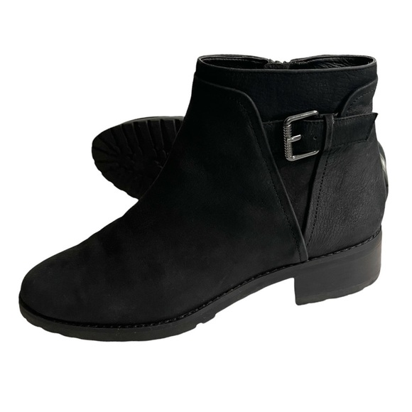 Caslon Black Genuine Leather Ankle Booties Water Resistant Sz 6.5 - Picture 2 of 9